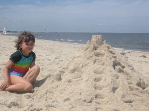 Although Vera's language is Russian, she does fine building castles!
