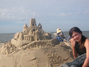 Susie has turned out to be a perfect sandcastle partner!