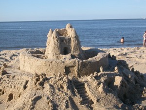 small castle today - hopefully can pull a little more sand up tomorrow!
