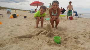 Blake 5, and Oliva almost 8, from Wilmington, with their castle
